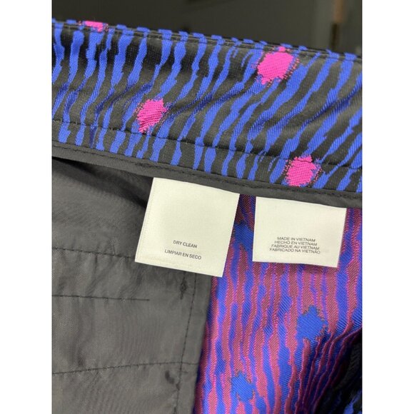 ANNE KLEIN NEW Dahlia Cropped Pant Suit Women 14 Royal Pink Animal $228 retail - Picture 12 of 13